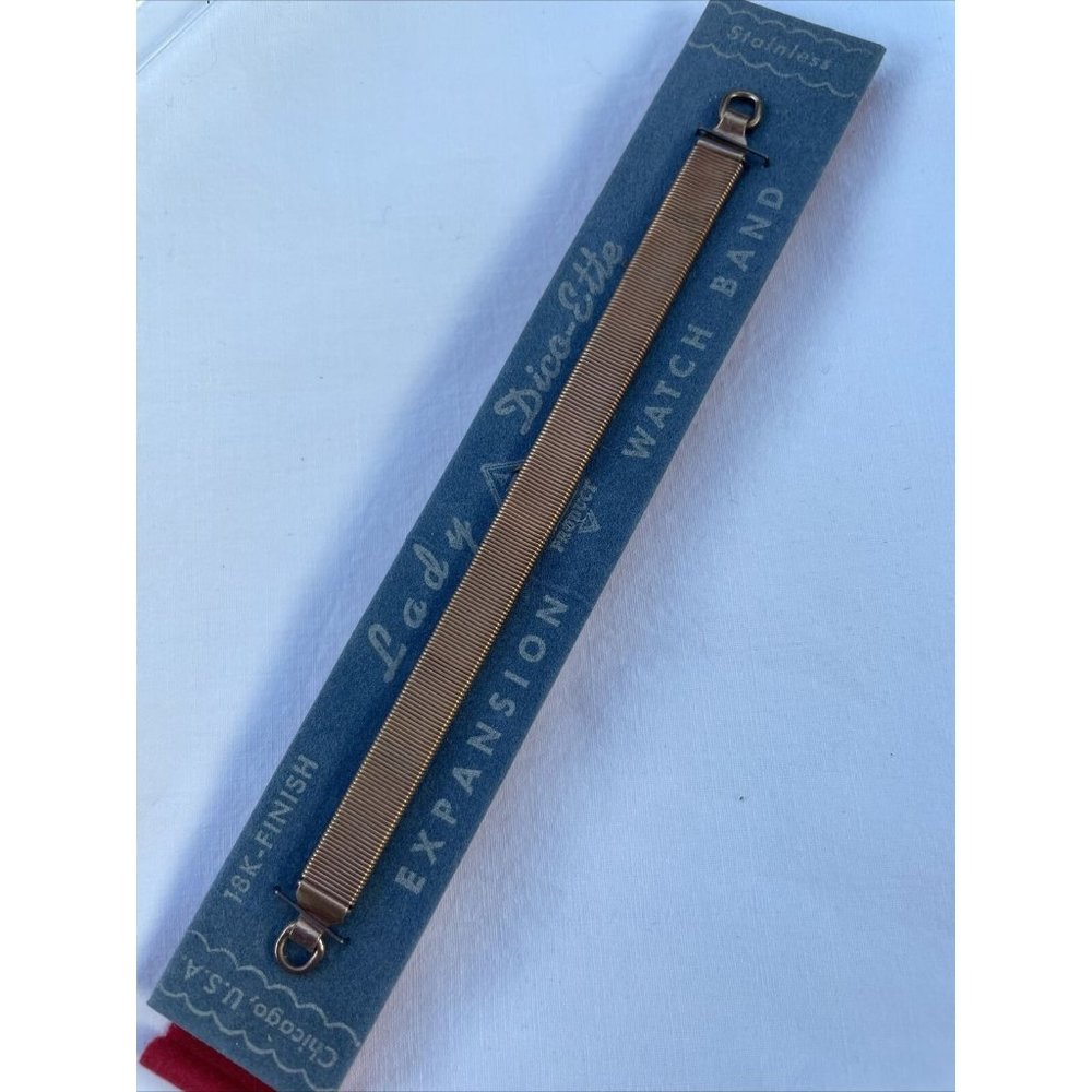 Lady Dico-Ette Vintage Watch Band 18k Gold Finish Expansion Ring End NOS Unused